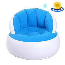 Load image into Gallery viewer, Flocking Inflatable Kids Sofa Portable Children Seats Dining Lunch Chair Pouf Feeding Chair Stretch Wrap Baby Sofa +Pump