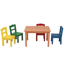 Load image into Gallery viewer, High Quality Kids Wood Table &amp; 4 Chairs Set White Child  for eating reading books  coloring arts and crafts playing board game