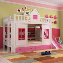 Load image into Gallery viewer, 2016 modern solid wood Children's bed wood  bunk bed with ladder cabinet slider